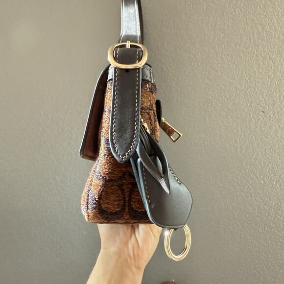 Coach Etta Small Flap Shoulder Bag in Signature Chenille CCV65 Fall Release - Picture 2 of 12